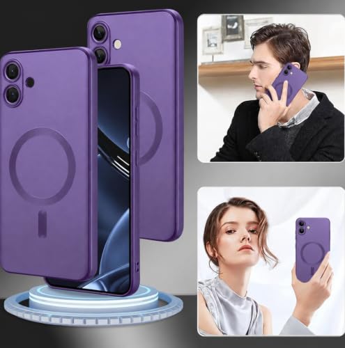 Image of DIZORO Samsung A07 5g Case, Compatible with Mag Safe Back Cover, Matte Luxury Metallic Luster Flexible TPU Wireless Charging Shockproof Case with Camera Protector