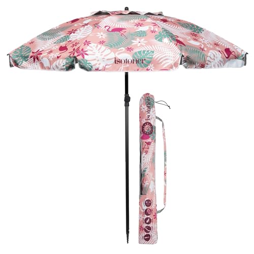 Isotoner Parasol de plage de plage, ultra résistant, structure anti vent, léger réglable en...