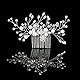 Haarkamm Haarschmuck Braut Hochzeit Haarkämme Frauen Strass Perle Braut Haarschmuck Silber Blume Silber Kristall Hochzeit Haar Perlen Schmuck für Brautfrauen Mädchen Brautschmuck Haare