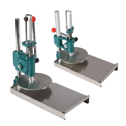 7.9/9.5in Dia Dough Press Machine,Pizza Dough maker,1.4in Max Thickness Adjust,0.2in Press Plate Thickness,Cast Iron Manual Dough Press Machine (7.9in Dia)