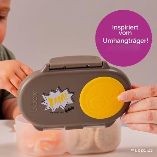 b.box Batman Snackbox | Mini Bento-Brotdose mit 2 auslaufsicheren Fächern | Ideal für Kleinkinder, Kinderlunch und Snacks… – Ansicht 6