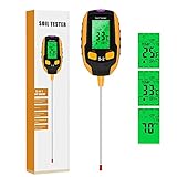 Justmetr 5 in 1 Soil PH Meter, Soil Tester Moisture, Digital Plant Thermometer Test, Moisture Meter...
