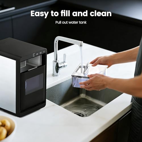 Kndko Nugget Ice Makers Countertop, Pebble Ice Machine & Crushed Ice Maker 44Lbs/24H, Pellet Ice Makers with Ice Scoop & Removable Basket, Self-Cleaning Countertop Ice Machine for Home/Kitchen/Office — view 6