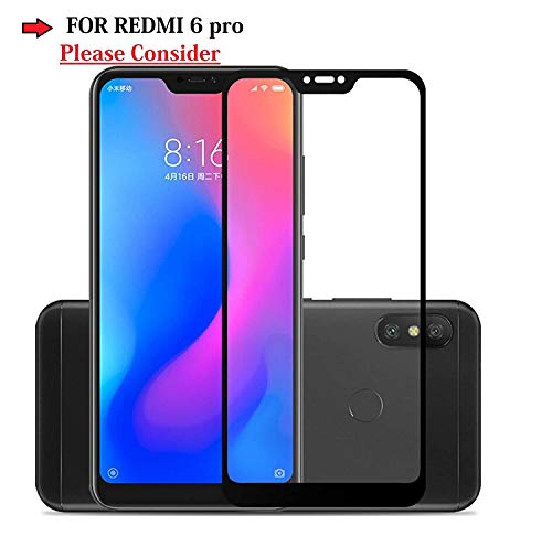 Image of DD SON Tempered Glass Screen Protector Compatible for Redmi 6 pro (2018) (11D) with Edge to Edge Coverage and Easy Installation kit,Black