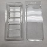 5 Cavity Snap Bar Wax Melt Clamshell - 100 sets - This two piece 5 cavity snap bar clamshell holds approximately 2 ounces of wax. The plastic is a nice clear color with a flat lid which is perfect for adhering labels. This wax melt packaging optimize...