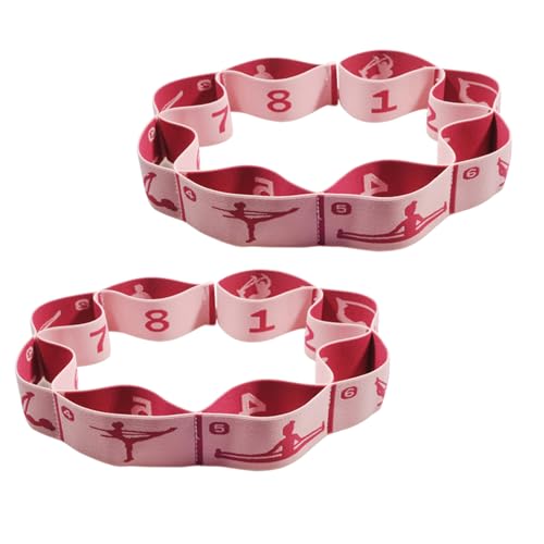 2pcs Nonslip Stretching Strap Fitness Resistance Band Exercise Workout Band for Rehabilitation Exercises Children's Regulable Gy