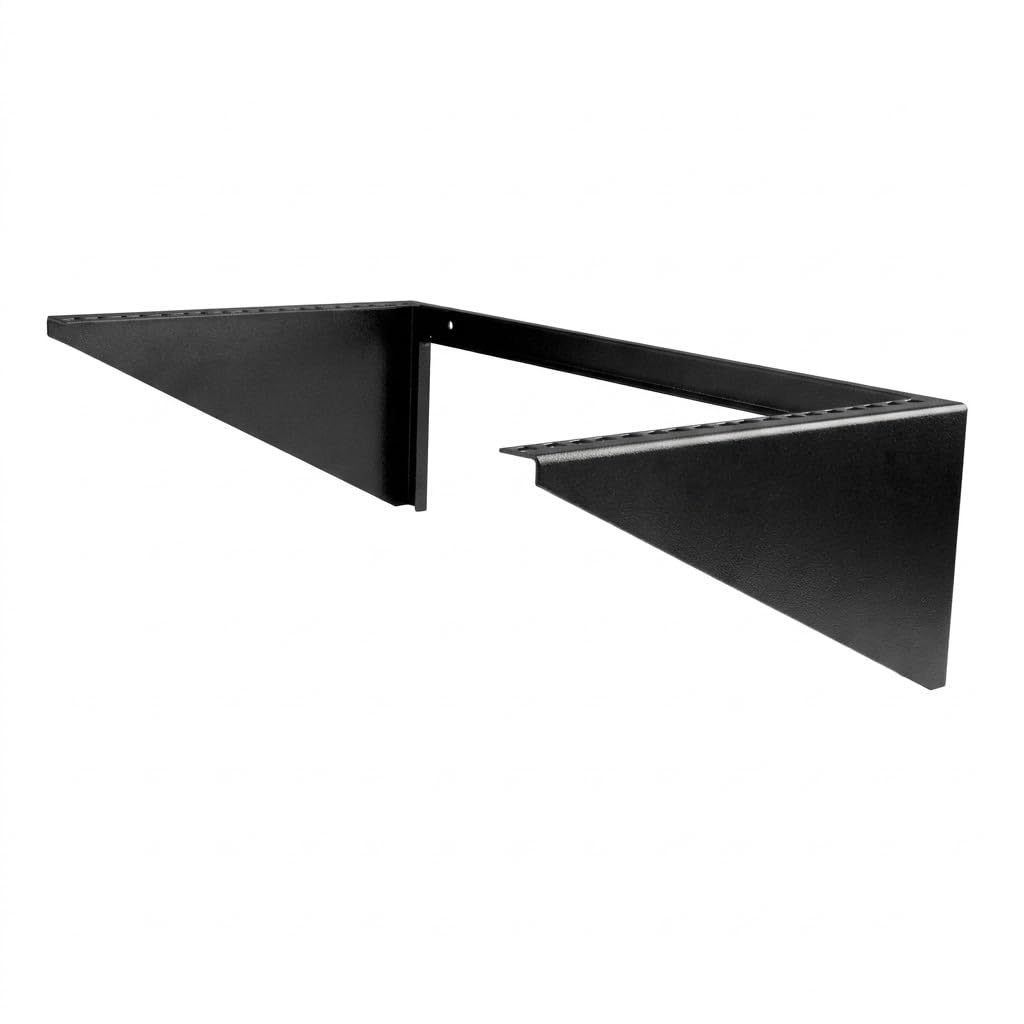 Infitronic Supporto da parete da 19 pollici, 6U e supporto da tavolo verticale, in acciaio resistente, per server, switch e pannello patch, colore nero, profondità 152 mm, carico fino a 90 kg