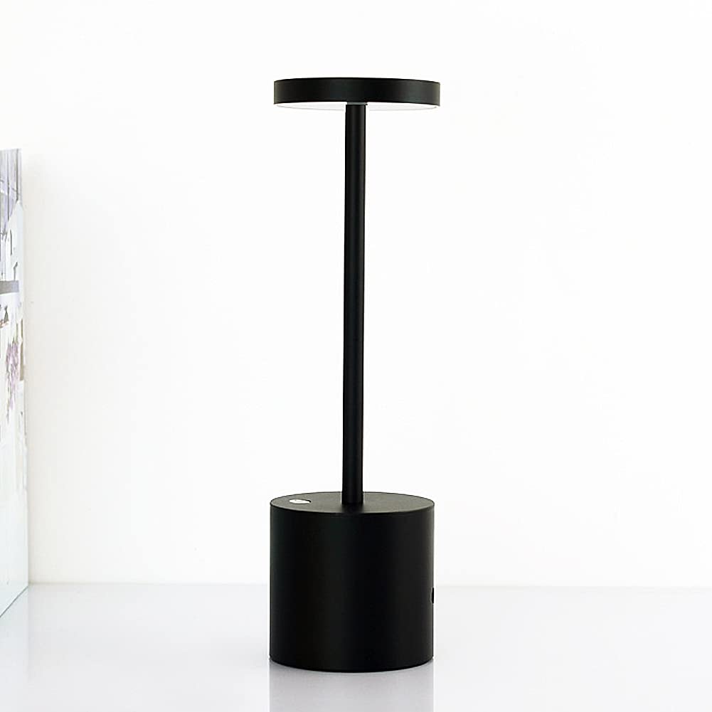 Kabellose Tischlampe 2er set, LED Tischlampe Akku, Metall Schwarz, Geeignet für Restaurants, Zum Gebrauch im Freien und in geschlossenen Räumen