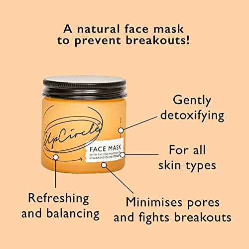 UpCircle Hydrating Kaolin Clay Face Mask with Olive Powder 60ml - Detoxifying Mask To Clear Spots, Blackheads + Prevent Breakouts - Turmeric Oil, Aloe Vera, Cocoa Butter  Natural + Vegan