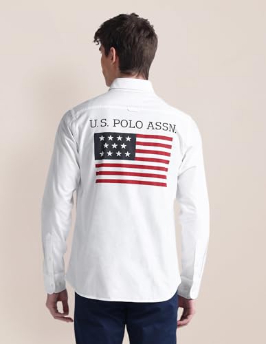 Image of U.S. Polo ASSN. Striped Regular Fit Cotton Shirts for Men - Full Sleeve Mens Casual Shirts