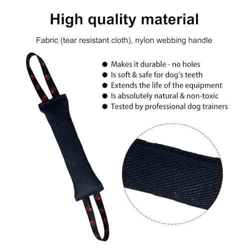 DONGKER Hund Beisswurst, 30cm Beißwurst mit 2 Griff für Hunde, Sehr Robustes Hundespielzeug zum Hunde Training, Tauziehen und Zerrspiele mit Hund