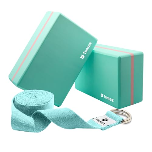 Tumaz yogabyxor set med 2 med premium yogabälte, yogabyxor med hög täthet för att förbättra ryggraden flexibilitet för yoga och pilates, [lätt...