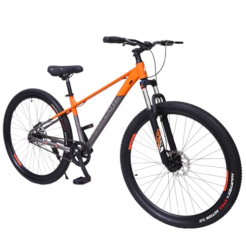 Image of FitTrip Fox Rush 29T Unisex Cycle | Non Gear MTB | Lockout Suspension | Jak 7 Dual Disk Brakes I 1030 Alloy Frame w /Internal Cabling | Fully Fitted (Saffron Orange)