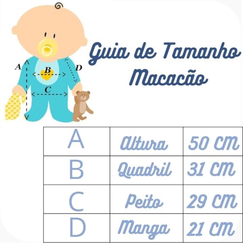 Saída de Maternidade Príncipe Urso Azul Marinho 04 Peças 100% Algodão Roupas para Bebê (BR, Alfa, P,
