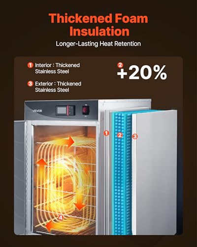 Image of VEVOR Electric Hot Box Food Warmer, 5-Tier Commercial Warming Cabinet with Water Tray, Single-Door and Adjustable Shelves, Stainless Steel Food Warmer Cabinet, for Restaurant, Kitchen, Pizza, Chicken