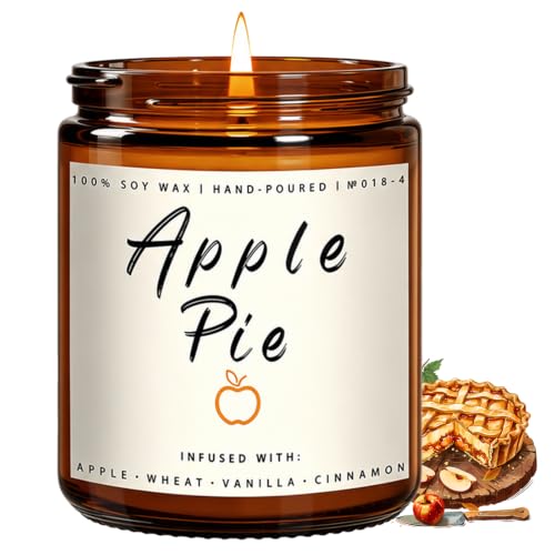 Fall Candles, Apple Pie Scented Candle for Home- Fall Scented Candles Gift Set for Women & Men, Autumn Aromatherapy Candle for Holiday, Thanksgiving, Cozy Home Décor，Long-Lasting Fragrance，7 oz