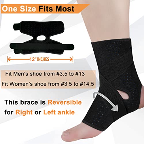 Image of Vinaco 2 pack Ankle Brace with adustable compression for Sprained Ankle | Perforated Quick-Dry Fabric, Crisscross Reinforcement Straps, Fits Both Foot, Adjustable Tension for Sports & Injury Recovery