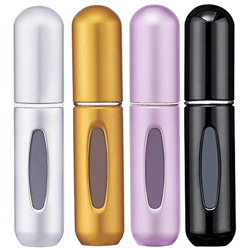 Mini Refillable Perfume Atomizer - Portable Mini Refillable Perfume Empty Spray, Refillable Perfume Spray, Atomizer Perfume Bottle, Scent Pump Case, Travel Perfume Atomizer Refillable (5ml, 4 PCS)
