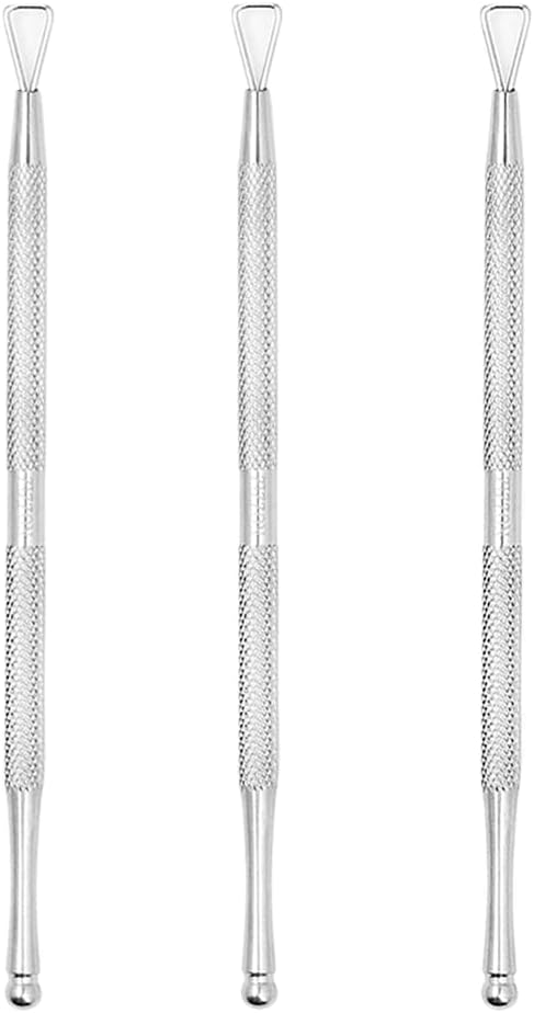 ZIZZON Cuticle Pusher Stainless Steel Triangle Cuticle Peeler Scraper Remove Gel Nail Polish Nail Art Remover Tool 3 Pack.