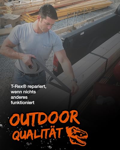 T-REX – Gewebeband 48mm x 9,1m grau– Extrem starkes & reißfestes Gaffa Tape für innen & außen – Wasserfestes Panzertape mit starker Klebkraft – Ideal zum universellen Reparieren & Befestigen