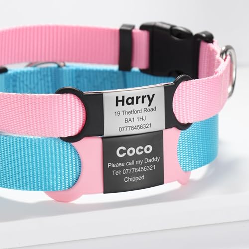 YEHANTI Hundemarke mit Gravur - Leise Silikon Hundemarke Personalisiert mit Name, Telefonnummer und Adresse - Personalisierte Anhänger Marke für Hunde, Katzen und Welpen (Schwarz-Schwarz, M)