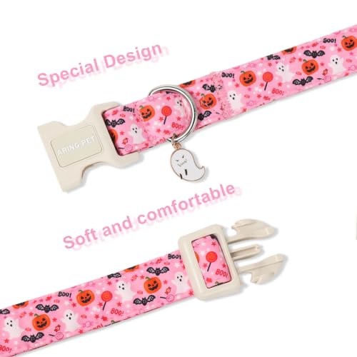 Image of ARING PET Halloween Dog Collar for Puppy Small Medium Large Dog-Pink M