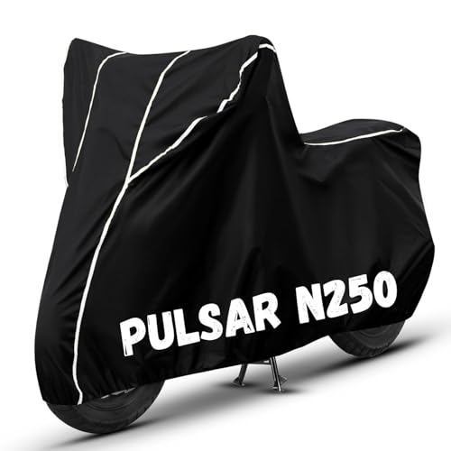 Image of Bike Cover for Pulsar N250 100% Waterproof, Dustproof & Scratch Resistant| Fully Bottom Elastic UV Resistant Heavy Duty Body Cover | All Weather Outdoor Use