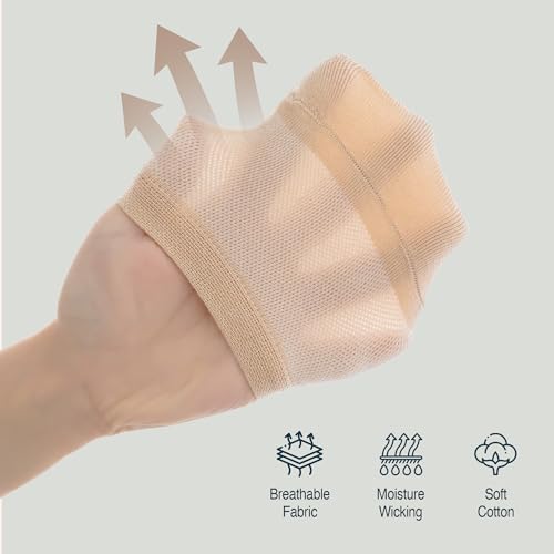 Womens No Show Non Slip Half Socks – Cotton Invisible Liner Toe Topper Covers for Mules Clogs Slip-Ons 6/9 Pack4