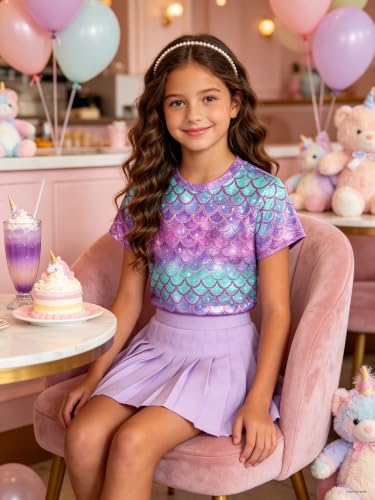 Image of ENLACHIC Girls Teens Pink Flamingo Printed Summer Short Sleeve T-Shirts Cute 3-16 Years