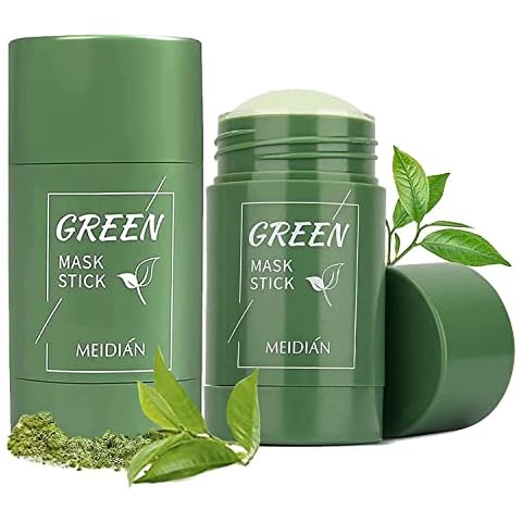 Green Tea Mask Stick, Deep Clean Pore, Removing Blackhead Balancing Oil And Water, Moisturizing Nourishing Skin, MEIDIAN Green Tea Mask for ​All Skin Types of Men and Women Cover