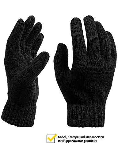 Leandro Lido Epomeo 3-teiliges Winter-Set aus Mütze, Handschuhen und Schal, für Herren. Aus weichem, wärmendem Strickmaterial, optimal für kalte Tage. In Schwarz, Grau und Blau (Grau)