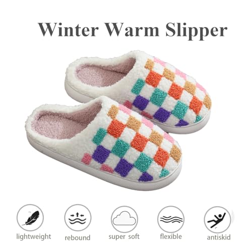 Womens Mens Slip on House Slippers Memory Foam Slippers Scuff Outdoor Indoor Warm Plush Bedroom Shoes2