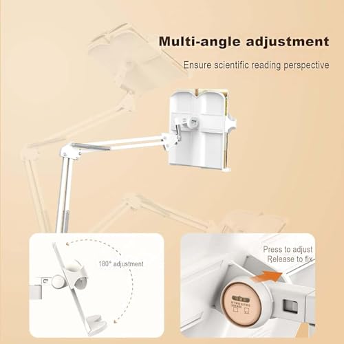 Ergonomischer Leseständer - 360° drehbar & höhenverstellbar, freihändiger Bodenhalter für Bücher/Tablets, perfekt für Bett, Büro, Küche - Bequeme und vielseitige Leselösung