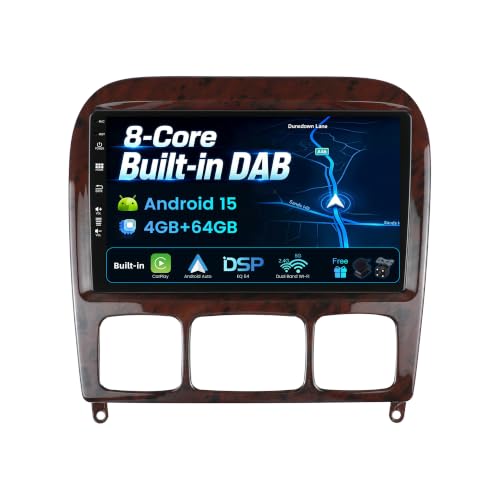 Autoradio Android 15 para Benz W220: viaja con mapas online y música digital DAB