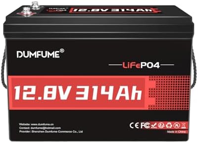 12V 300Ah (314Ah) Lithium LiFePO4 Battery,200A BMS 4019Wh Recharg...