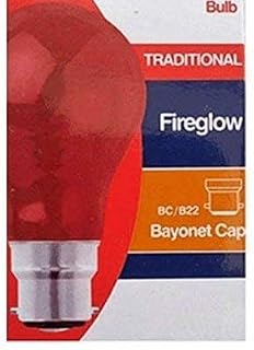 STATUS FIREGLOW Effect 60W Clear Classic BC B22 Light Bulbs, Bayonet Cap, Red Glow GLS Incandescent Lamps, Brooder/Incubator/ Flame Effect Electric Fires/ Decorations, 180 Lumen, Mains 240V