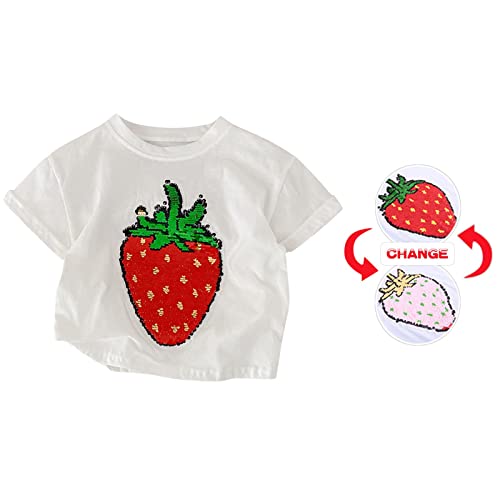 Toddler Strawberry Graphic T Shirt Kids Crewneck Short Sleeve Top Girls Boys Cotton Cute Preschool Tee Shirts2