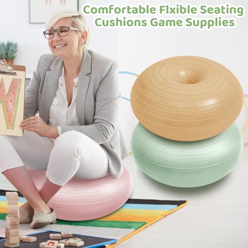 Image of Lewtemi 1 /2 /3 Pcs Flexible Seating for Classroom Elementary 20 Inch Yoga Ball Chair for Kids Wobble Chair for Sensory Kids Large Donut Ball Seats with Inflator for School Office