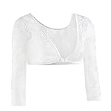Sleevey Wonders Women's Basic 3/4 Length Lace Sleeve White Size Large