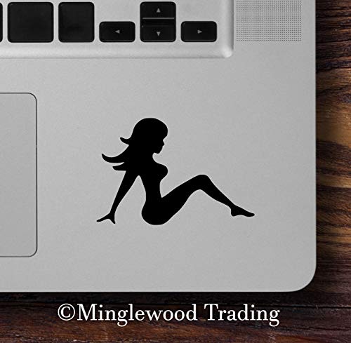Minglewood Trading Set of Two (2) Mudflap Girl Vinyl Stickers - Trucker Woman Silhouette Lady Truck 4x4 4x4 - Die Cut Decals - 2.5w x 1.75h inches Each - Soft Pink