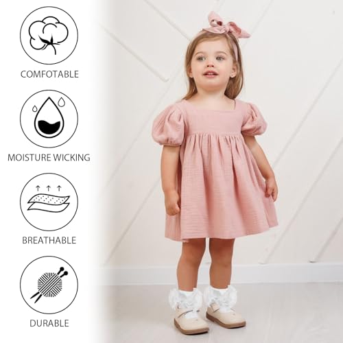 Girls Ruffle Socks Toddler Double Lace Sock Turn Cuff Frilly Dress Socks Pageant with Ruffles Little Baby Girl Kids3