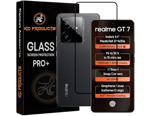 Image of Tempered Glass Screen Protector Compatible For Realme GT 7 5G / GT 7T 5G with Easy Self Installation Kit
