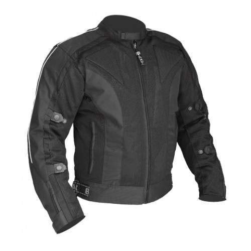 Bikers Gear Australia Chicane - Chaqueta de cordura ligera y robusta con protecciones extraíbles, Negro, Large