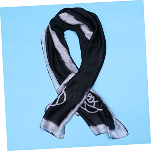 SOIMISS Capa De Estola Elegante Preta Para De Lenços De Seda Femininos Envoltório Toalha Estampada X
