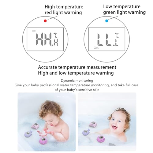 Thermomètre de baignoire bébé baleine ABS avec alarme de température