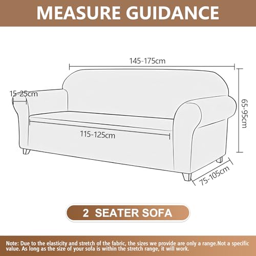 Miniatura 3 de Ystyle Funda Sofa 2 Plazas, Couch Cover Elasticas, Funda Para Sofa Antiarañazos Gatos, Forros Para Sofas Antideslizante, Protector Sofa Antimanchas Lavable Anti Perros, Beige