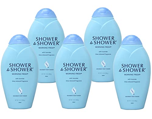 Shower to Shower Absorbent Body Powder Morning Fresh - 13 oz, Pack of 5