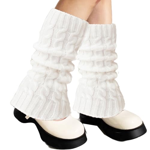 Image of Knitted Ribbed Stirrup Leg Warmers for Women, Girls, Ladies - Yoga and Dance