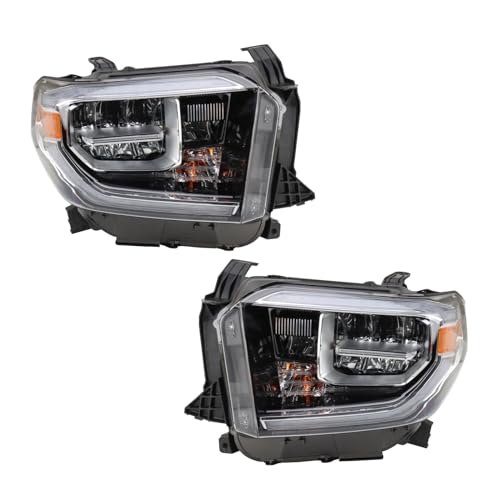 Image of TRQ 2 Piece Headlight Assembly Set LED Driver & Passenger Side Compatible with Toyota Tundra 2018-2021 TO2502262 TO2503262 811100C140 811500C140