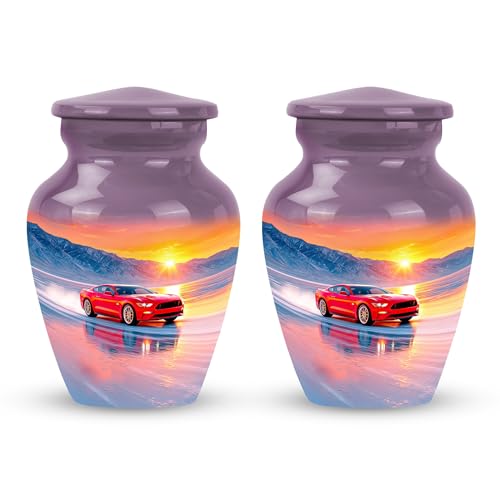 Image of Car Urn Cremation Urn Memorial Urns for Male & Female 3 Inch 2 Qty | Funeral Urns for Ashes Decorative Urns for Adult Male & Female